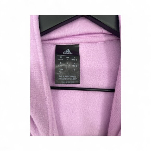 Adidas Sweatshirt Women’s SZ M Purple Hoodie Pockets Pullover - Picture 3 of 4